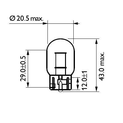 Set 2 becuri fara soclu 12v w21w w3x16d philips