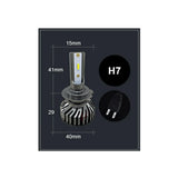 Set 2 becuri led H7 csp 26000lm 6000k alb-rece ventilator