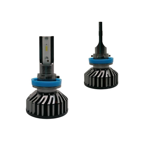 Set 2 becuri led H8 H9 H11 angel eyes csp 20000lm 6000k alb ventilator