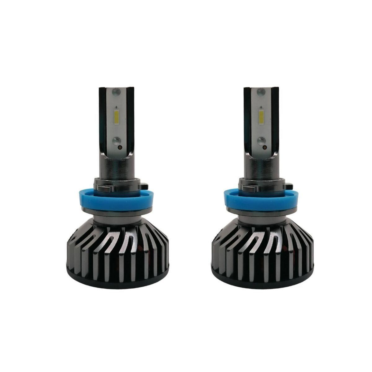 Set 2 becuri led H8 H9 H11 angel eyes csp 20000lm 6000k alb ventilator