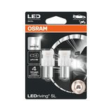 Set 2 becuri LED pentru marsarier sau lumini de zi auto Osram LEDriving SL 6000k alb rece P21W BA15s 12V 7506DWP-02B