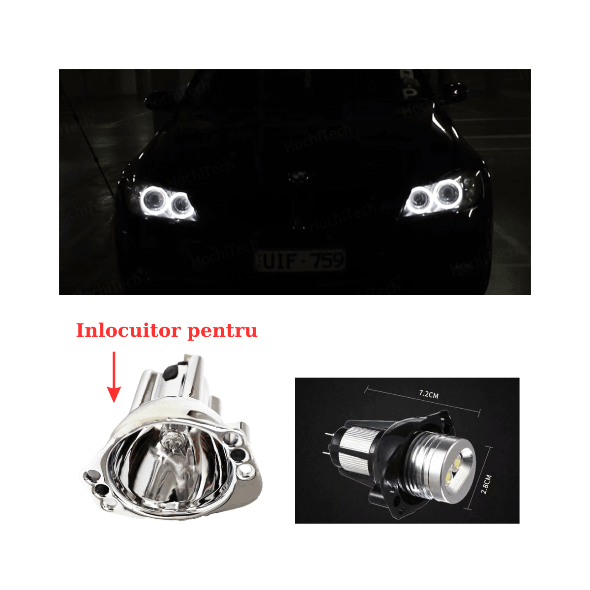 Set 2 becuri marker LED angel eyes pentru BMW Seria 3 E90 E91 NFL