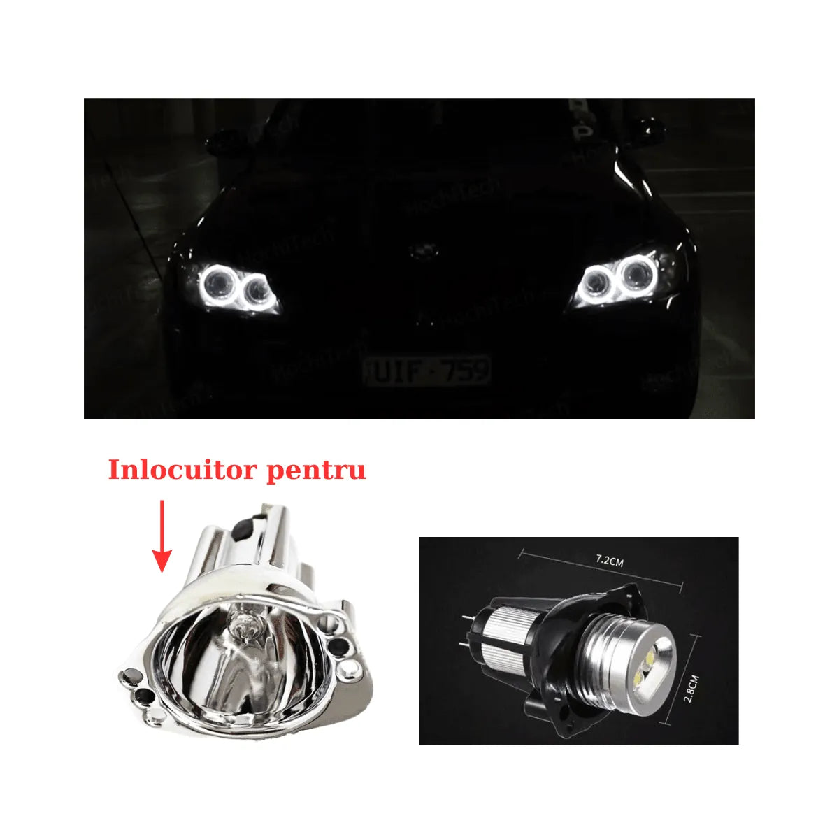 Set 2 becuri marker LED angel eyes pentru BMW Seria 3 E90 E91 NFL