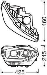 Set 2 faruri led pentru bmw 1 (f20.f21) (2011-2014) crom ledriving halogen ledhl103-cm osram