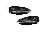 Set 2 faruri led pentru vw golf vii (2012-2016) negru ledriving xenon / pozitie halogen ledhl104-bk osram