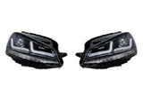 Set 2 faruri led pentru vw golf vii (2012-2016) negru ledriving xenon / pozitie halogen ledhl104-bk osram