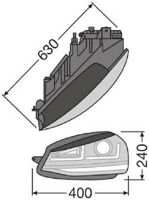 Set 2 faruri led pentru vw golf vii (2012-2016) negru ledriving xenon / pozitie halogen ledhl104-bk osram