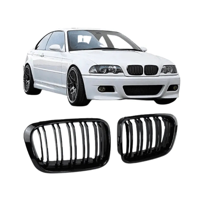 Set 2 grile capota negru lucios BMW seria 3 E46 2 portiere (02-06)