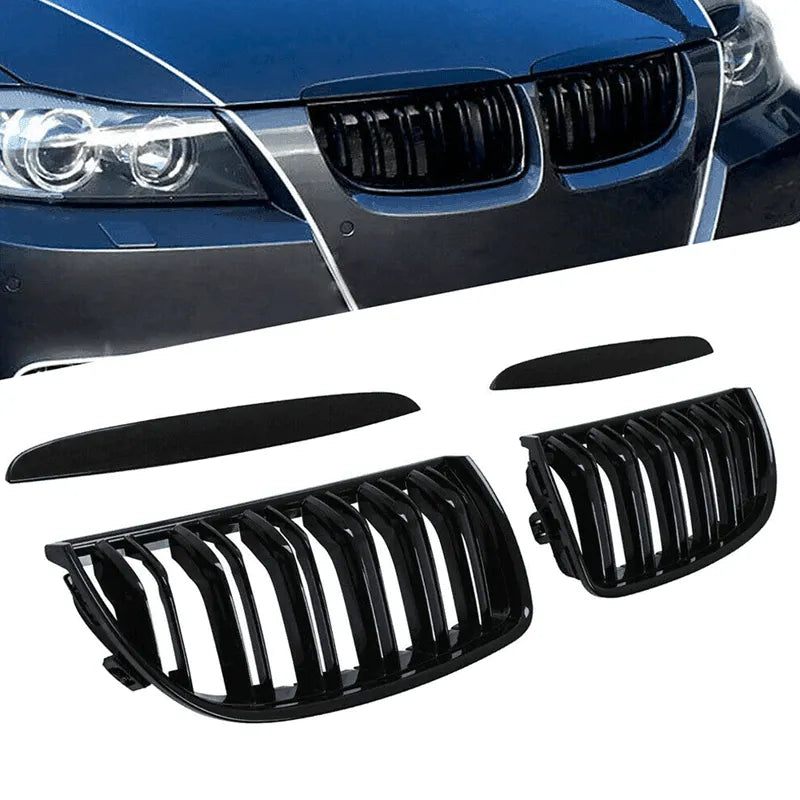Set 2 grile capota pentru BMW seria 3 E90 E91 NFL (05-08) negru lucios