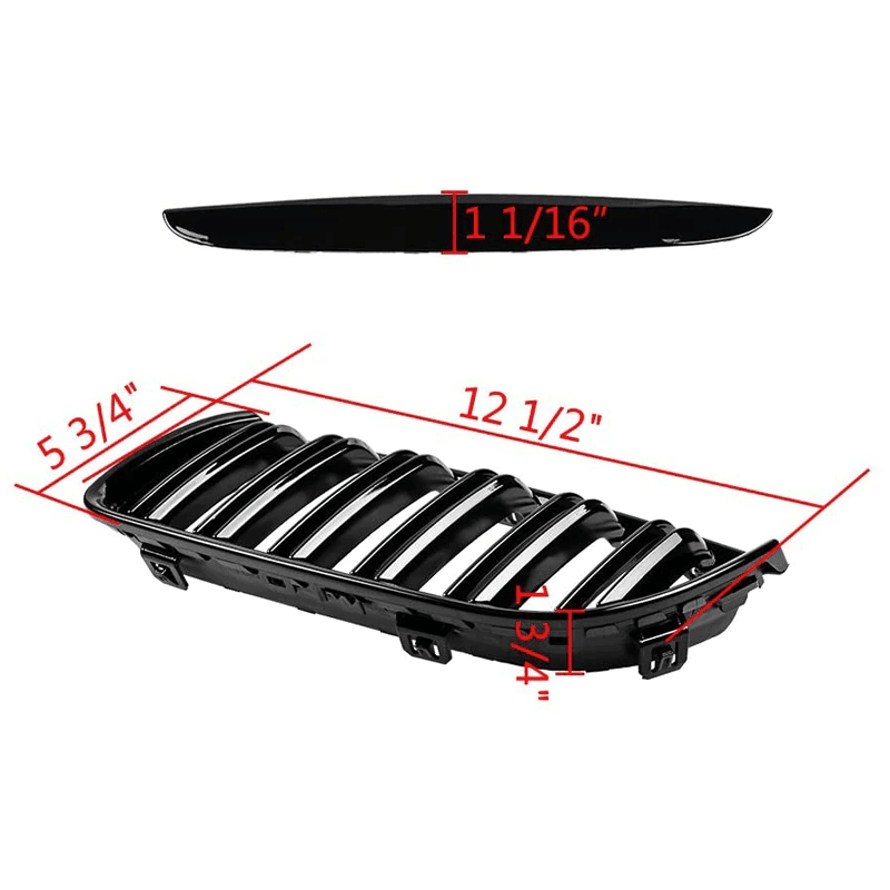 Set 2 grile capota pentru BMW seria 3 E90 E91 NFL (05-08) negru lucios