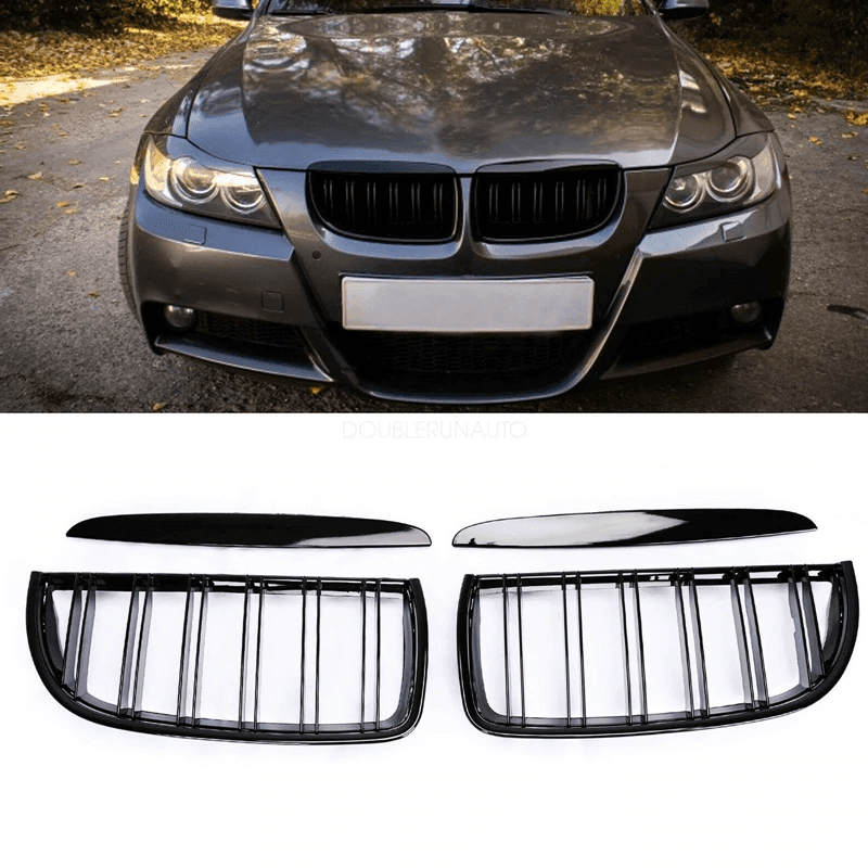 Set 2 grile capota pentru BMW seria 3 E90 E91 NFL (05-08) negru lucios