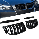 Set 2 grile capota pentru BMW seria 3 E90 E91 NFL (05-08) negru lucios