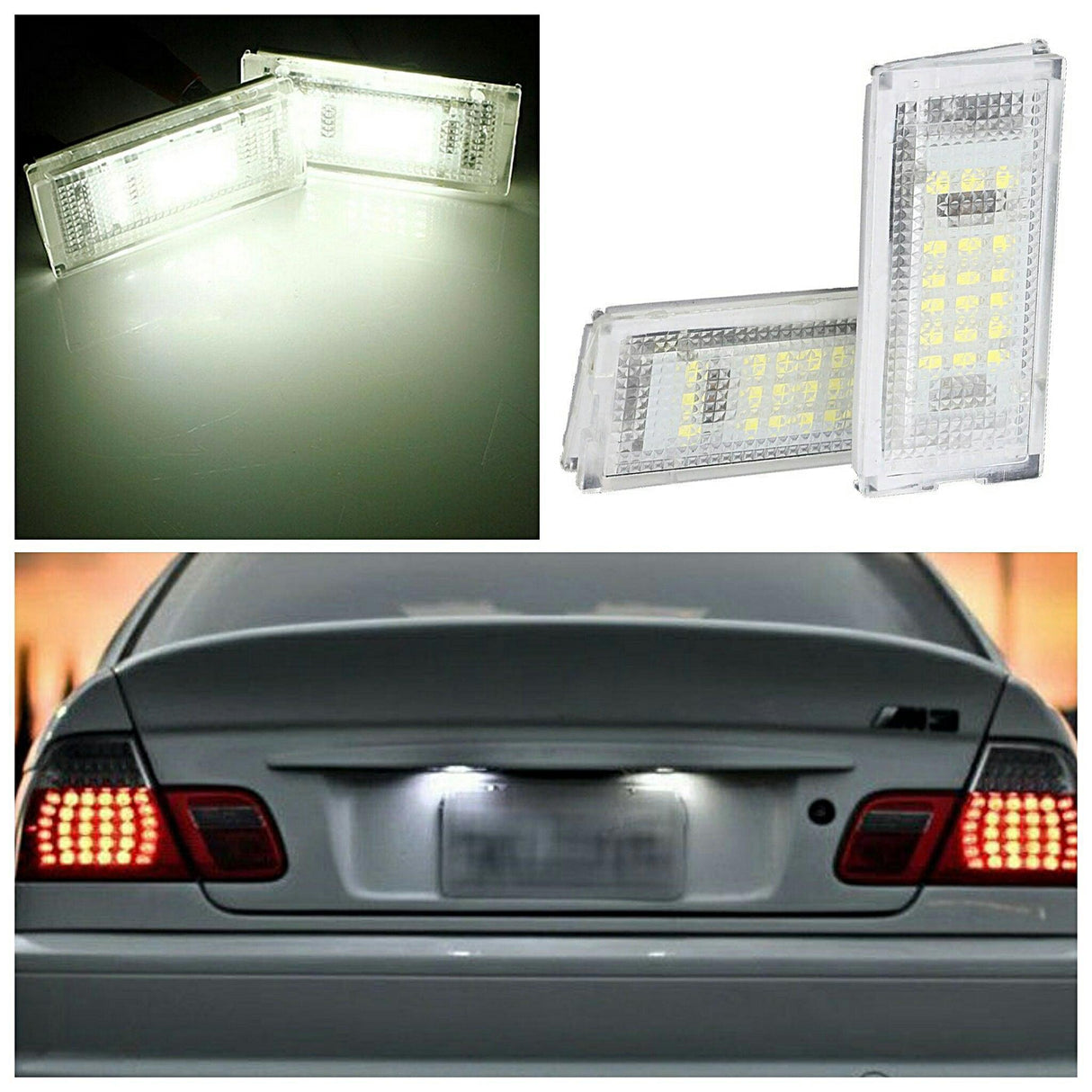 Set 2 lampi numar cu LED Canbus alb-rece 6000K pentru BMW E46