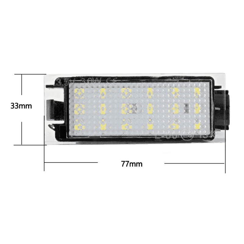 Set 2 lampi numar led canbus 6000k pentru Dacia Mercedes Opel Renault