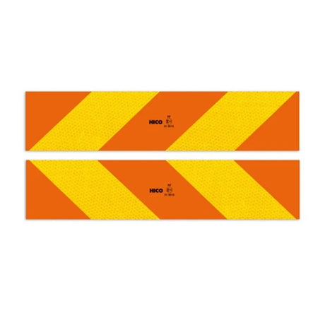 Set 2 placute reflectorizante 565x132 mm galben/rosu fluorescent aluminiu rf 70.01 hico