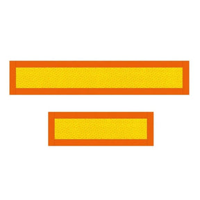 Set 2 placute reflectorizante galben/rosu fluorescent 500x100 mm aluminiu hico