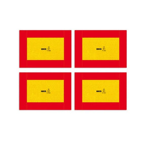Set 4 placute reflectorizante galben/rosu 282x196 mm aluminiu hico