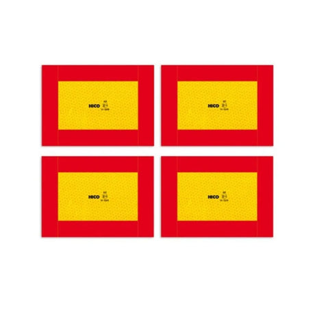 Set 4 placute reflectorizante galben/rosu 282x196 mm aluminiu hico