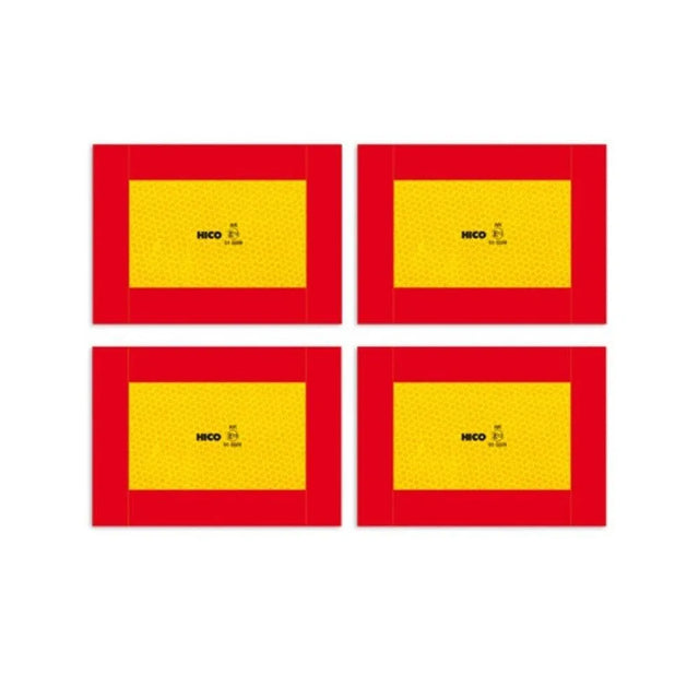 Set 4 placute reflectorizante galben/rosu 282x196 mm aluminiu hico