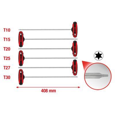 Set chei unghiulare cu maner in t 6 piese