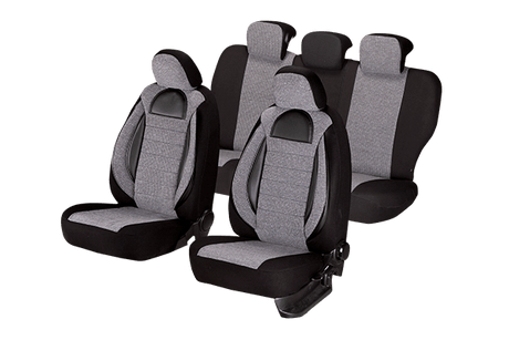 Set huse scaun racing gri - negru