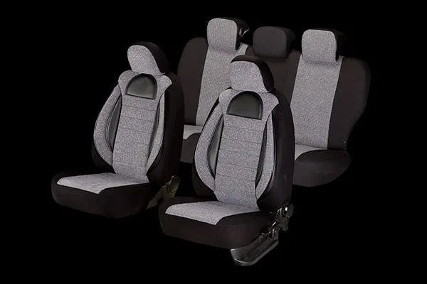 Set huse scaun racing gri - negru