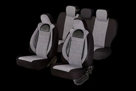 Set huse scaun racing gri - negru