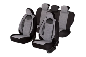 Set huse scaun racing gri - negru