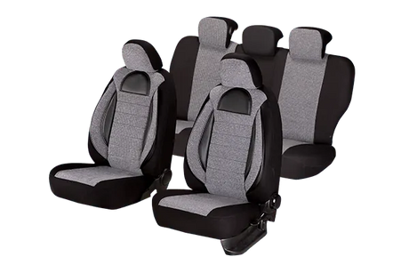 Set huse scaun racing gri - negru