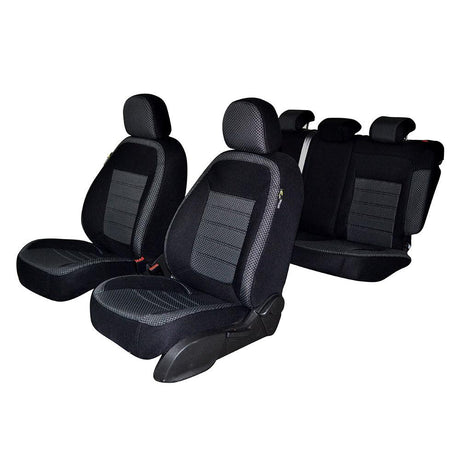 Set huse scaun umbrella pentru audi a-4 (b8) 2009-2016 (bancheta fractionata) cu tetiere fata standard. tetiere spate in forma de l