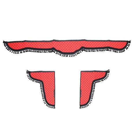 set-perdele-decor-cabina-camion-universale-velur-negru-rosu-1