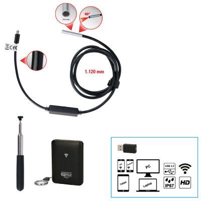 Set videoscop wi fi cu diametru 6.0 mm 0 grade sonda camera hd 90 grade. reversibil. 4 piese