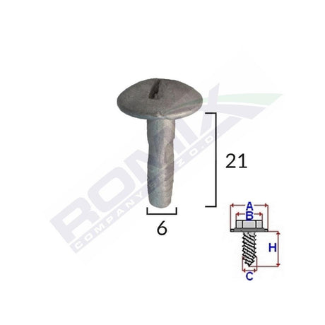 Surub capac motor pentru citroen/peugeot 6x21mm - metalic set 5 buc