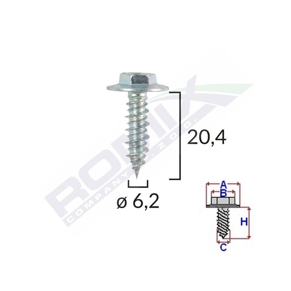 Surub cu saiba alfa romeo fiat 6.2x20.4mm set 10 buc