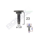 Surub fixare alfa romeo/fiat/citroen 5.8x23mm - negru set 5 buc