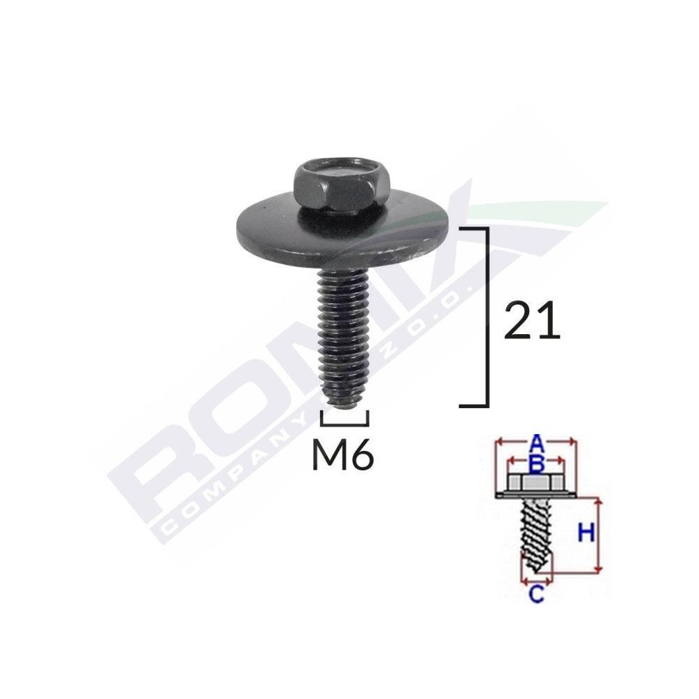 Surub fixare elemente exterior pentru renault 6x21mm set 5 buc