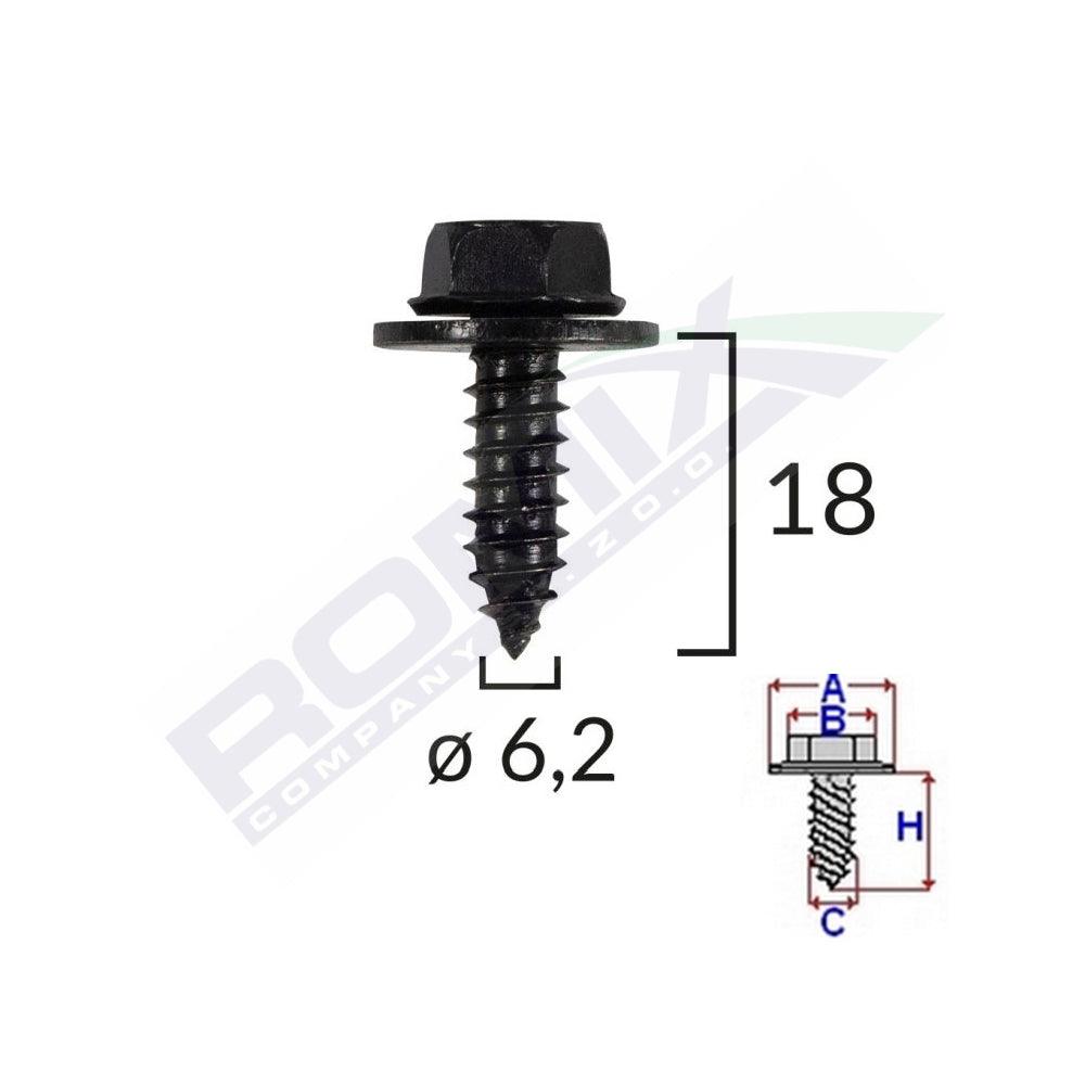 Surub fixare elemente exterior pentru toyota 6.2x18mm set 10 buc