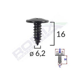 Surub fixare elemente exterior pentru toyota, kia, hyundai 6.2x16mm set 10 buc