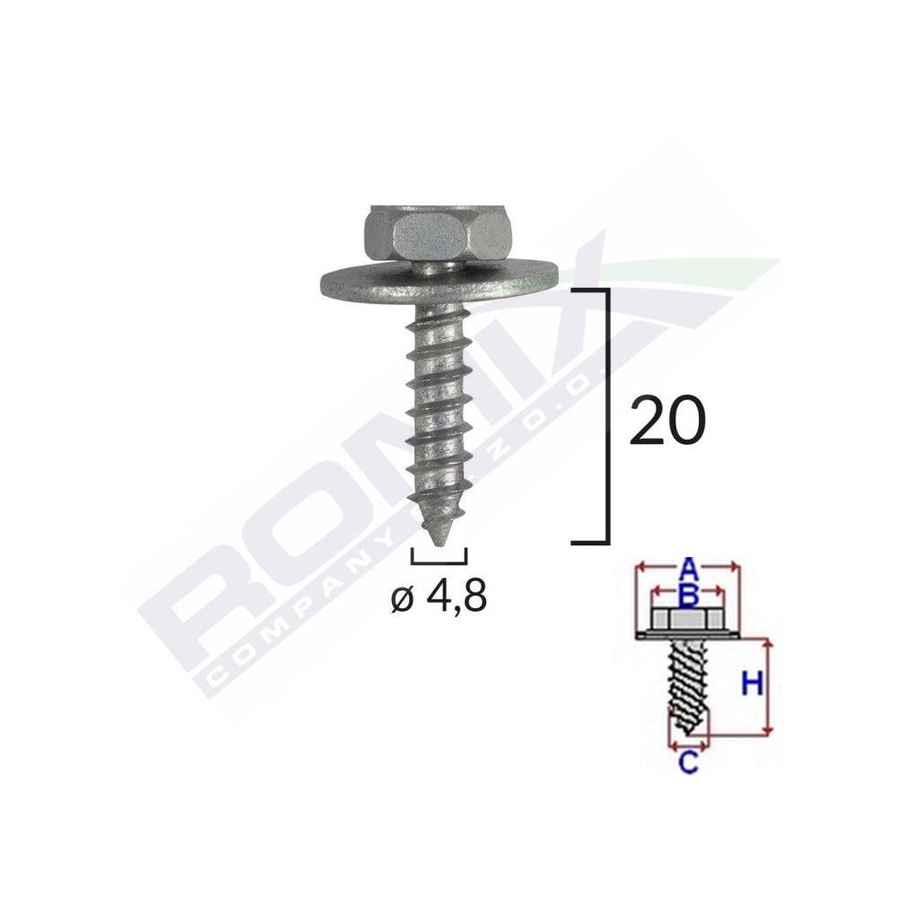 Surub fixare elemente motor pentru toyota 4.8x20mm set 10 buc