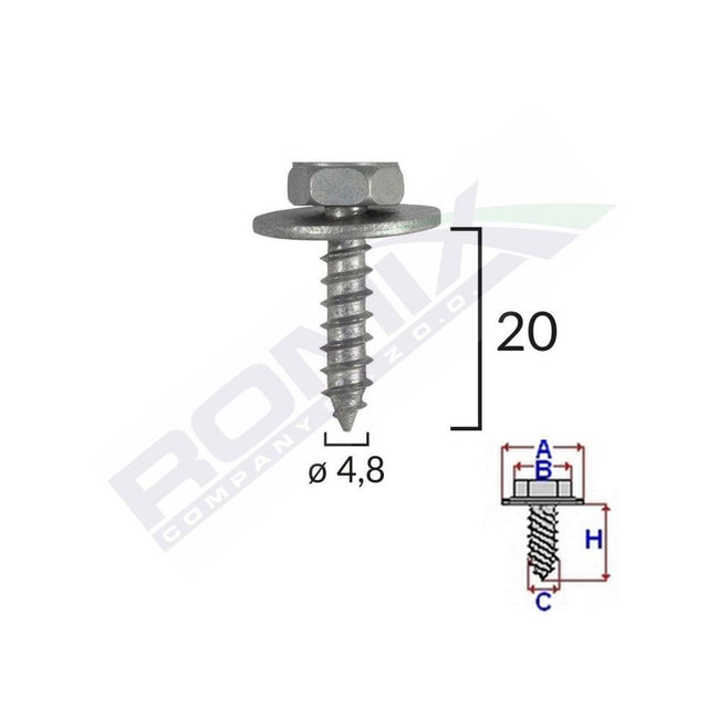 Surub fixare elemente motor pentru toyota 4.8x20mm set 10 buc