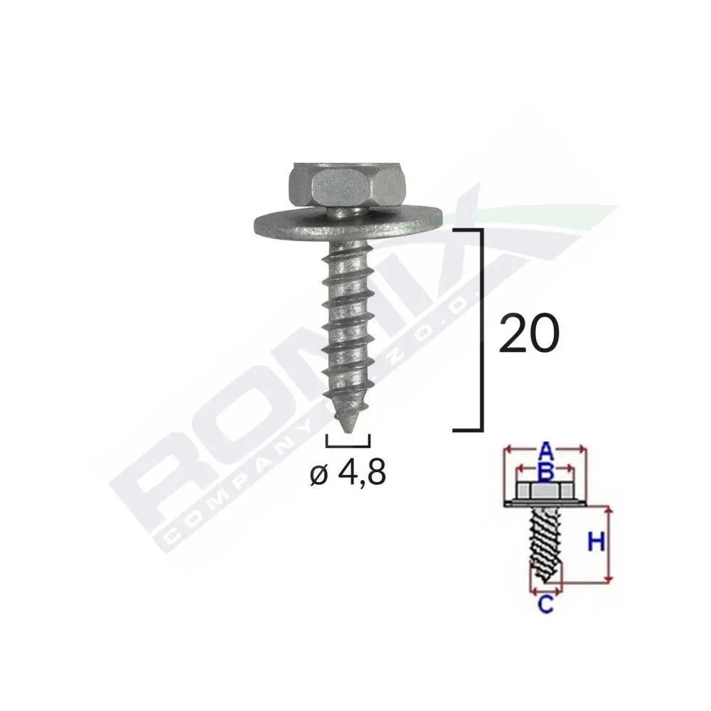surub-fixare-elemente-motor-pentru-toyota-4-8x20mm-set-10-buc-2