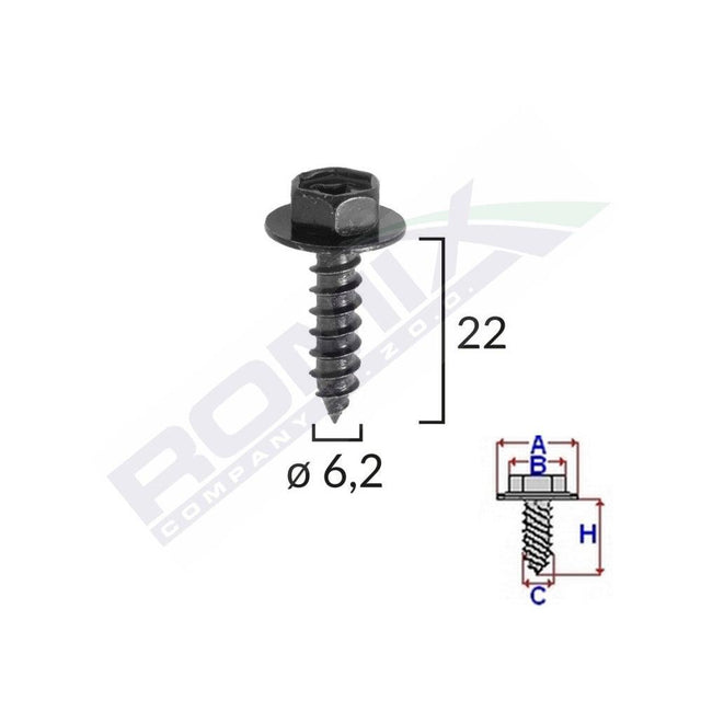 Surub fixare elemente motor pentru toyota 6.2x22mm set 10 buc