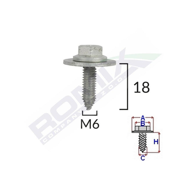 Surub fixare elemente motor pentru toyota, lexus 6x18mm set 5 buc