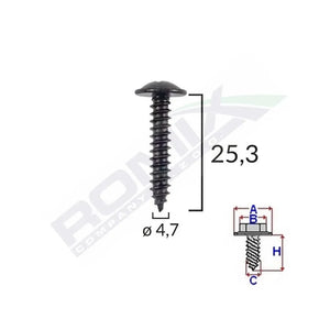 surub-fixare-pentru-alfa-romeofiat-4-7x25-3mm-negru-set-10-buc-2