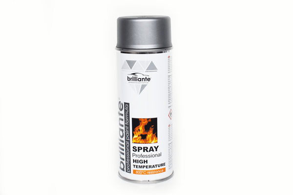 Vopsea spray temperaturi inalte (argintiu) 400ml brilliante